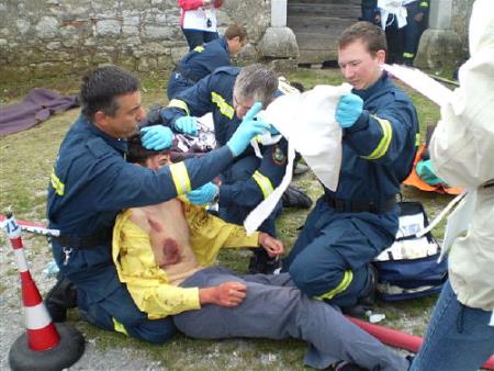 Zmagovalna ekipa PGD Materija med delom na delovni točki številka 3